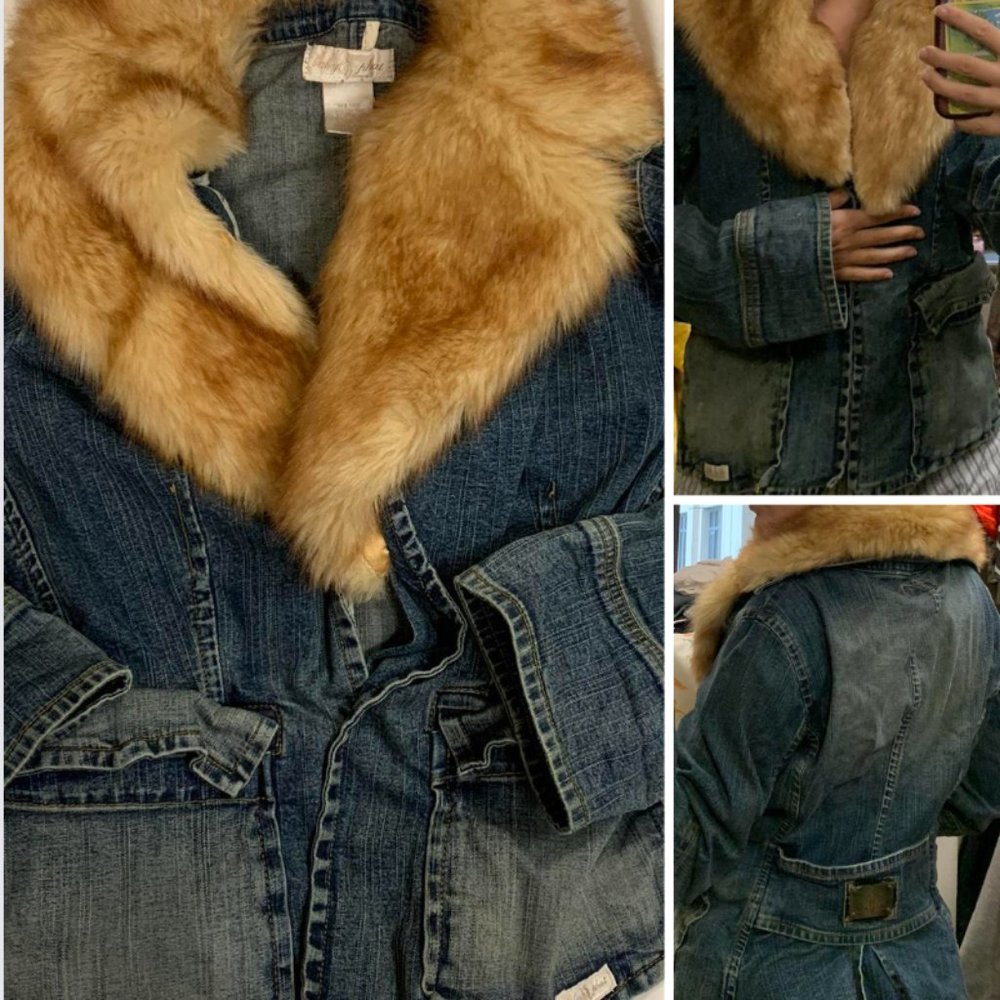 Baby Phat Jean Jacket with Faux Leather